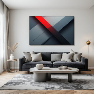 Fette abstrakte rote und graue Geometrie Poster