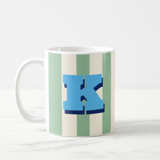 Fette benutzerdefinierte Initiale, personalisierte Kaffeetasse (Links)