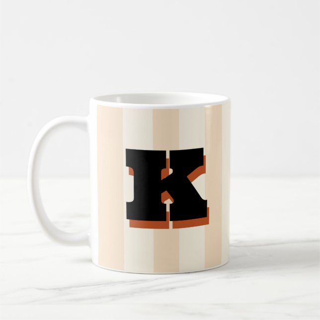 Fette benutzerdefinierte Initiale, personalisierte Kaffeetasse (Links)