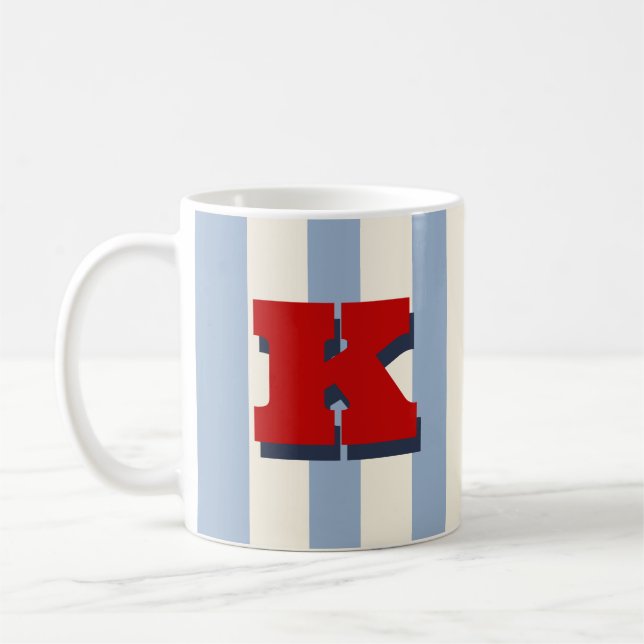 Fette benutzerdefinierte Initiale, personalisierte Kaffeetasse (Links)