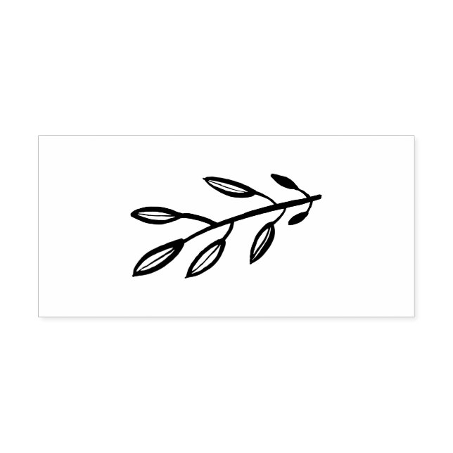 Fette Blätter Selbstfarbige Briefmarke aus schwarz Permastempel (Design)