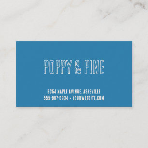 Fette blaue Typografie Cafe Coffee Shop Branding Visitenkarte