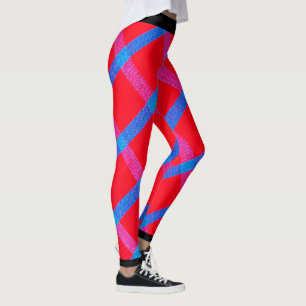 Fette blaue und rote karierte Leggings