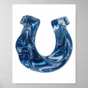 Fette Blaue Wasser Text Design Poster