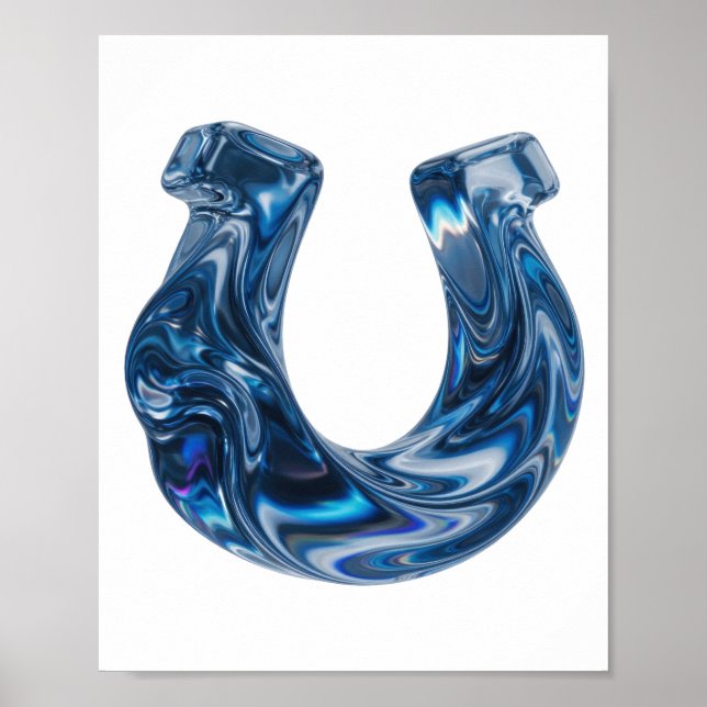 Fette Blaue Wasser Text Design Poster (Vorne)