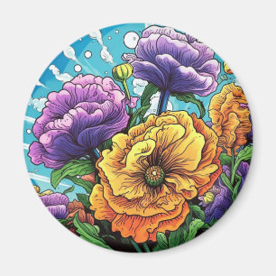 Fette Blume hell Magnet