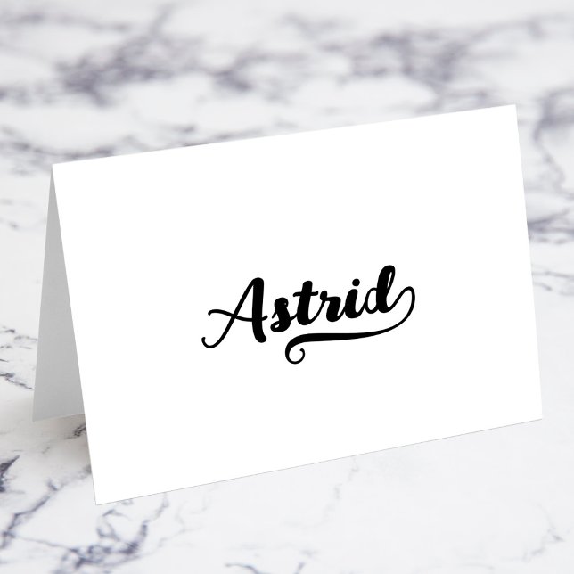 Fette Brush Script D Swash Namensplatzkarten Tischnummer (Bold Brush Script D Swash Name Place Cards)
