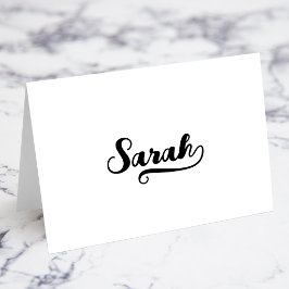 Fette Brush Script H Swash Namensplatzkarten Tischnummer