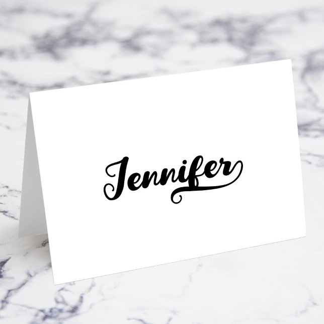 Fette Brush Script R Swash Namensplatzkarten Tischnummer (Bold Brush Script R Swash Name Place Cards)