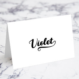 Fette Brush Script T Swash Namensplatzkarten Tischnummer