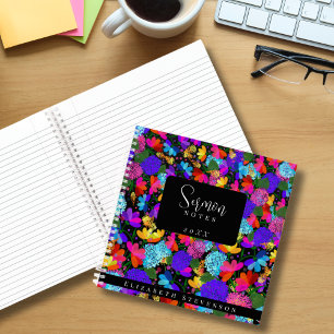 Fette bunte Blumen Predigtnotizen Jahr & Name hinz Notizbuch