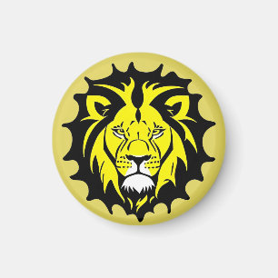 Fette Cartoon-Löwenkopf-Illustration Magnet