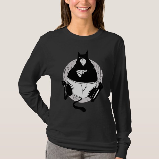 Fette Cat Loves Pizza All Was I Need Is Meine T-Shirt (Vorderseite)