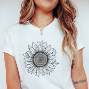 Fette Daisy-Linienkunst; Einfache Sommerblume T-Shirt