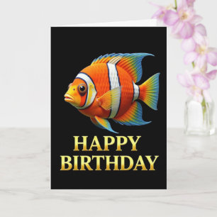 FETTE DEUTLICHE NAHAUFNAHME CLOWNFISCH GEBURTSTAGS KARTE