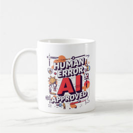 Fette digitale Kunst „Menschlicher Fehler, KI gene Kaffeetasse