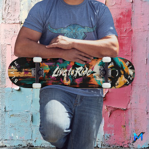 Fette Eye Graffiti Pop Art - Live to Ride-Motto Skateboard