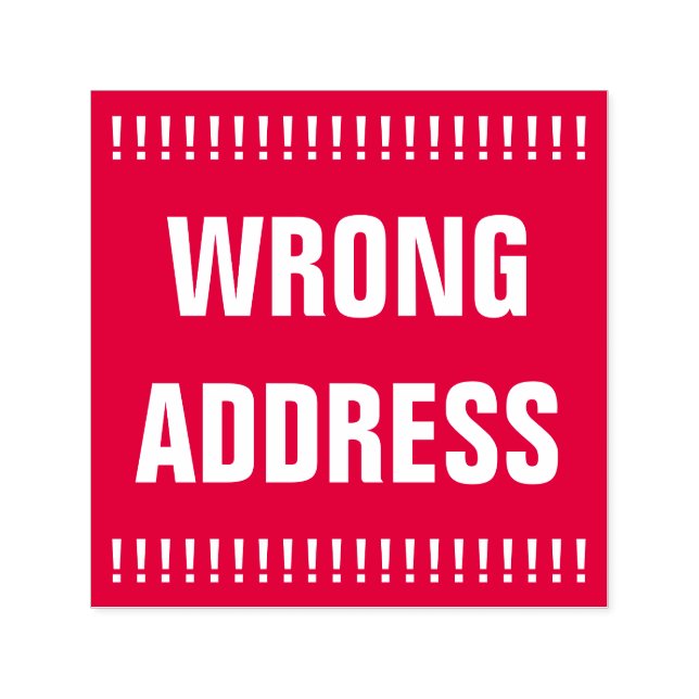 Fette "FALSCHE ADRESSE" Selbstfarbige Briefmarke a Permastempel (Design)