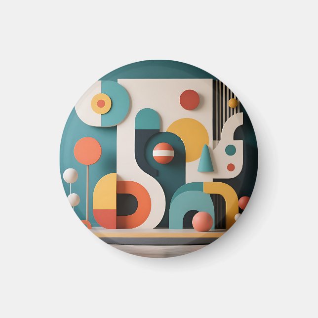 Fette farbenfrohe geometrische Abstraktion  Magnet (Vorne)