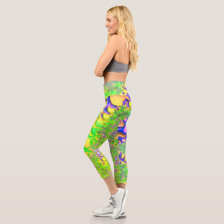 Fette farbenfrohe psychedelische funkige Acid-Trip Capri Leggings
