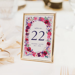 Fette Farbige Florale Hochzeit Tischnummer
