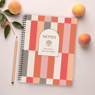 Fette feminine Streifen mit Namen individuell Notizbuch