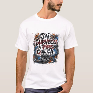 Fette französische Biker-Zitat – Graffiti T-Shirt