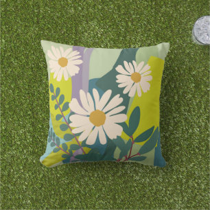 Fette Gänseblümchen-Blüte mit farbenfrohen Farbblö Kissen