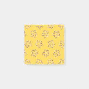 Fette gelbe fantastische Blumendesigns für den Frü Post-it Klebezettel