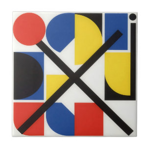 Fette geometrische Bauhaus-Suprematistische Kunst Fliese