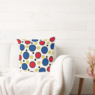 Fette geometrische Kreise Rot Blau Kissen