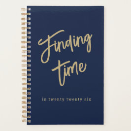 Fette Goldschrift-Typografie Navy Blau & Gold Planer