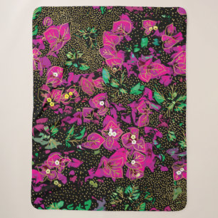 Fette, heißrosa Bougainvillea-Pünktchenmuster Sherpadecke