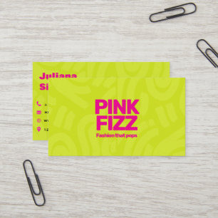 Fette helle Neon-Limettengrün-Rosa-Mode Geschäft Visitenkarte