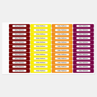 Fette Herbstpalette Kinder individuelle Organisati Etiketten