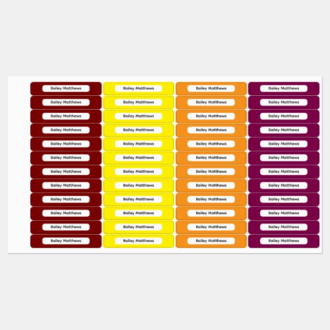 Fette Herbstpalette Kinder individuelle Organisati Etiketten (Blatt)