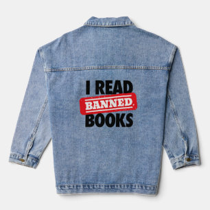 Fette “Ich lese verbotene Bücher” Buchliebhaberei  Jeansjacke