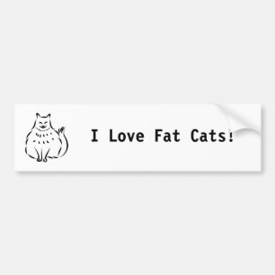 Fette Katze, i-Liebe-Fett-Katzen! Autoaufkleber