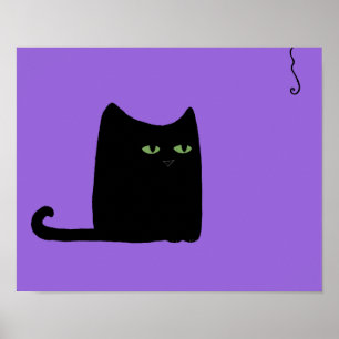 Fette Katzen-lila Druck (kundengerecht) Poster