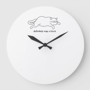 fette Katzenuhr-Nickerchenzeit Große Wanduhr