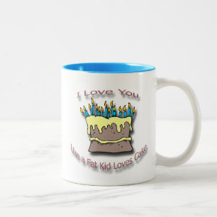 Fette KinderLiebe-Kuchenkerzen Zweifarbige Tasse