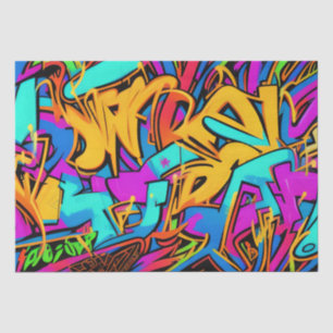 Fette leuchtende Farben Graffiti Street Art Muster Seidenpapier