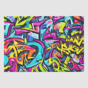 Fette leuchtende Farben Graffiti Street Art Muster Seidenpapier