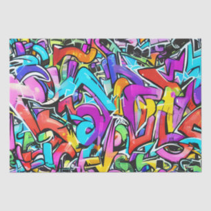 Fette leuchtende Farben Graffiti Street Art Muster Seidenpapier