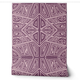 Fette Linien - Symmetrische Fliese - Mauve und Bei Tapete