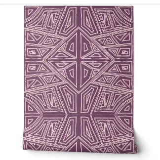 Fette Linien - Symmetrische Fliese - Mauve und Bei Tapete