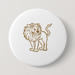 Fette Lion Line Art Patches & Buttons