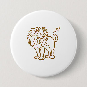 Fette Lion Line Art Patches & Buttons