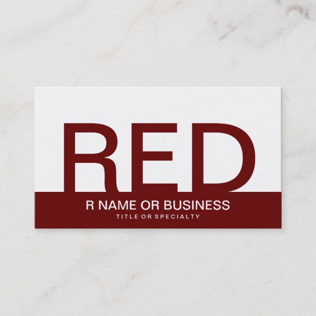 fette Maronmonogramm Visitenkarte (Vorderseite)