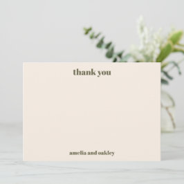 Fette Minimalistische Moss Fall Retro Custom Weddi Dankeskarte